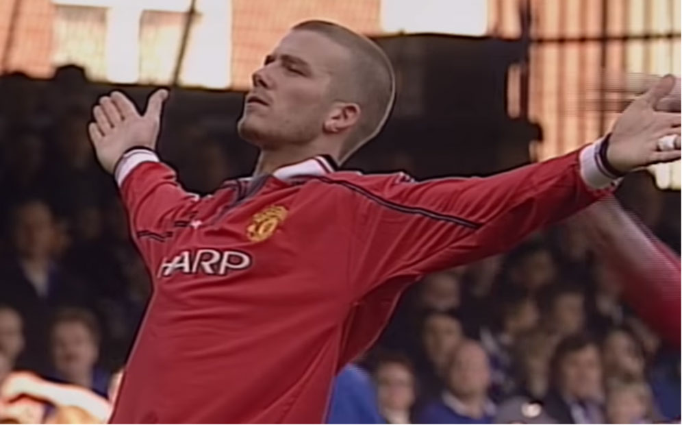 Foto selebrasi David Beckham