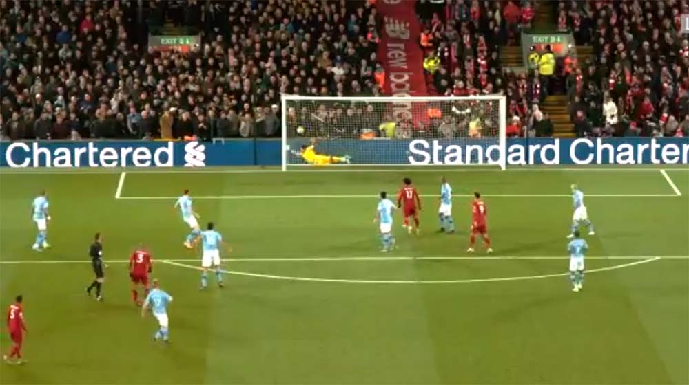 Gol pertama Liverpool di Liverpool Vs Manchester City