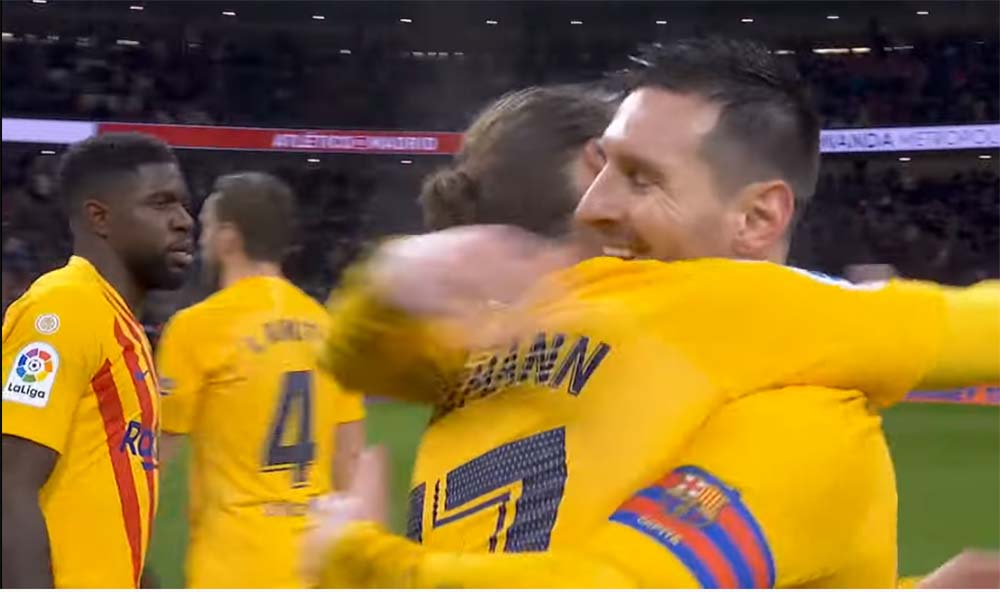 foto Lionel Messi di pertandingan Barcelona Vs Atletico Madrid