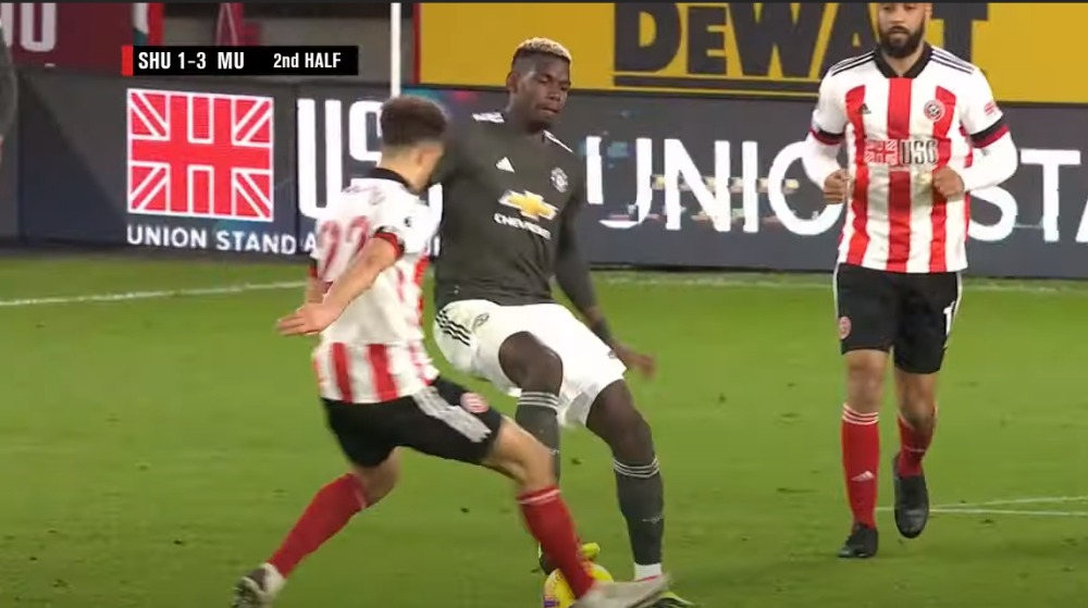 Aksi Paul Pogba di Pertandingan Sheffield United Vs Manchester United