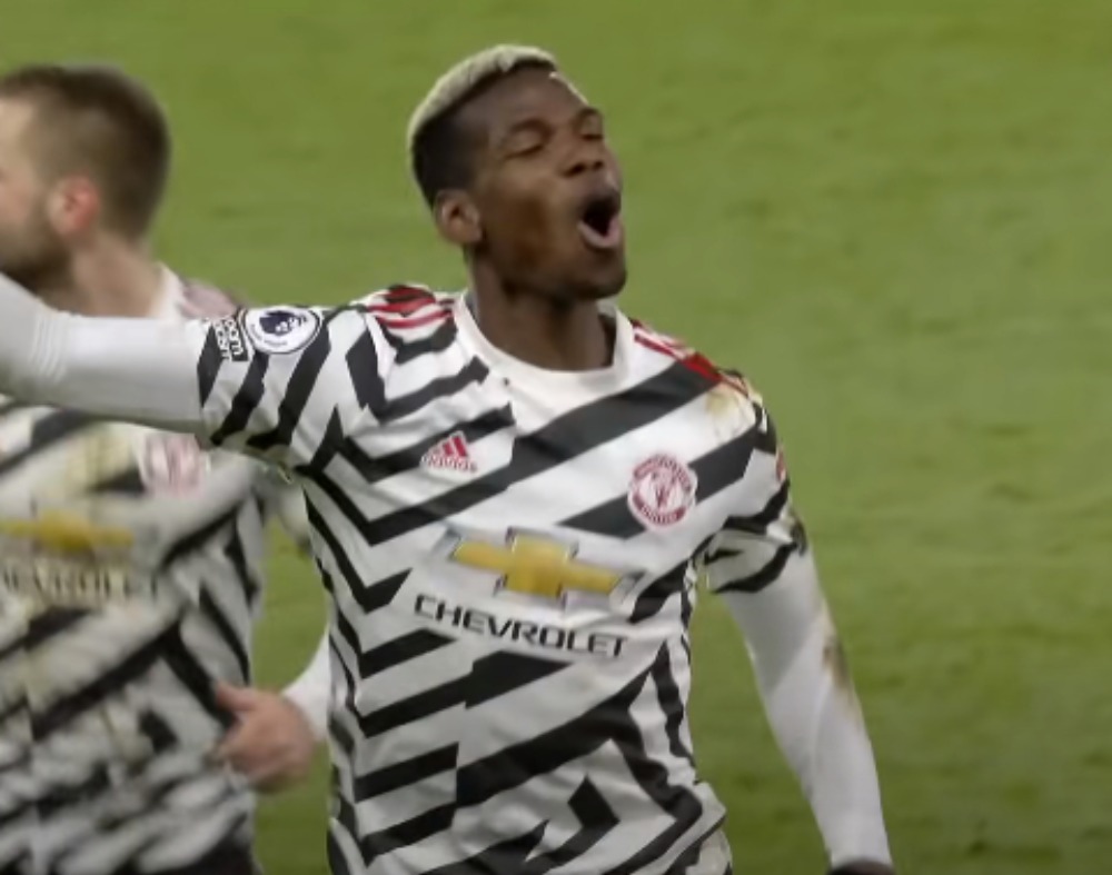 Paul Pogba di Pertandingan Burnley Vs MU