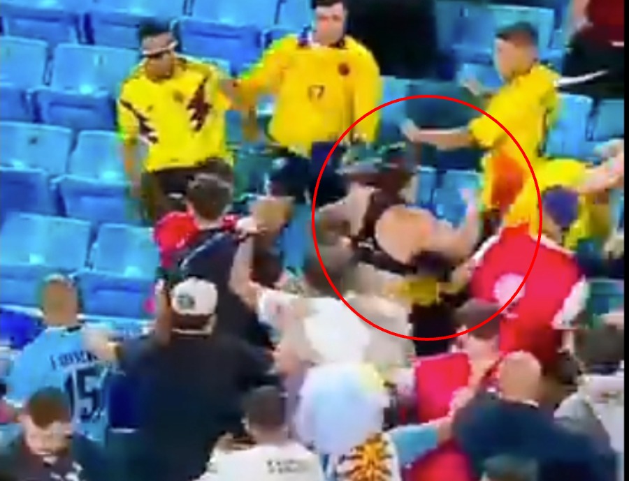 Video detik-detik Darwin Nunez terekam kamera baku hantam dengan suporter Kolombia