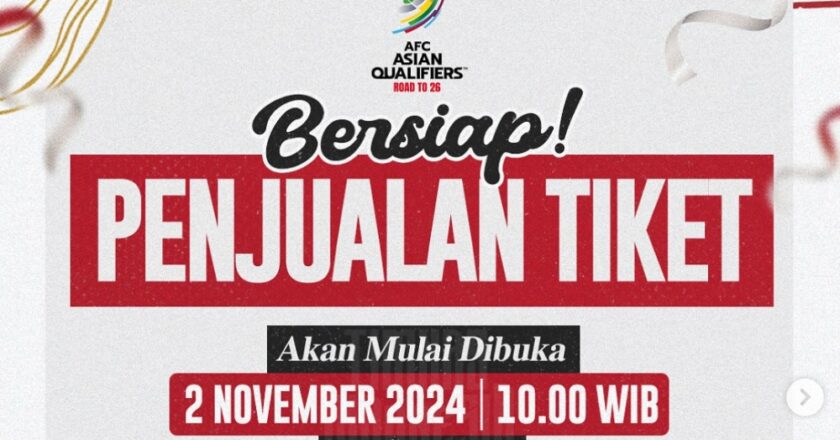 Siap-Siap, Tiket Timnas Indonesia Bisa Dibeli Mulai 2 November 2024