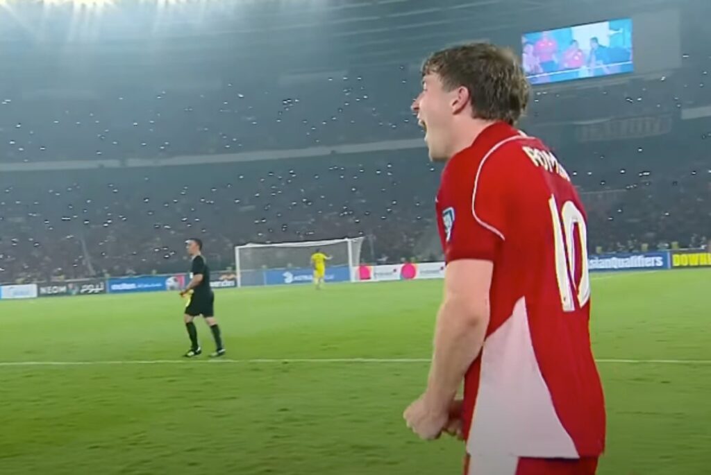 Ole Romeny meluapkan emosinya usai pertandingan Indonesia vs China yang berakhir dengan skor 1-0