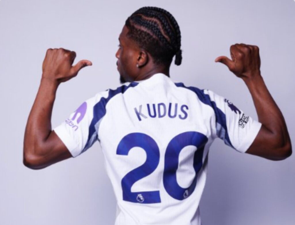 Mohammed Kudus Kenakan Nomor Punggung 20 di Totenham Hotspur